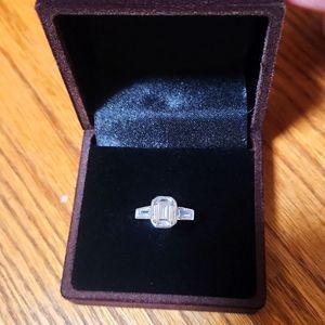 Moissanite Silver Ring- Size 8